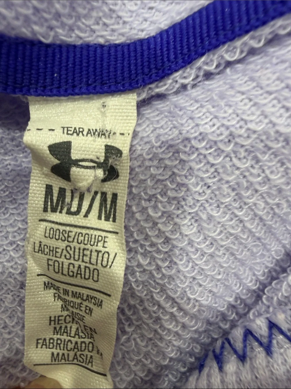 Under Armour Men's Lavender Crewneck Hoodie with Blue Logo size Medium